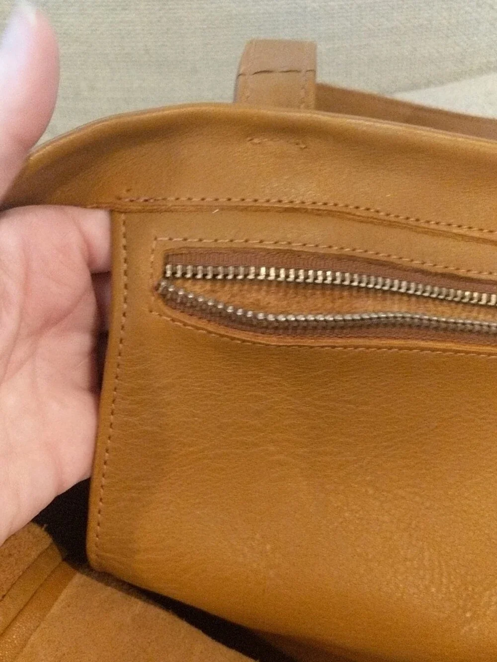 ✨ RARE FIND: Vintage USA BAGGU Minimalist Leather Tote in Saddle Tan ✨